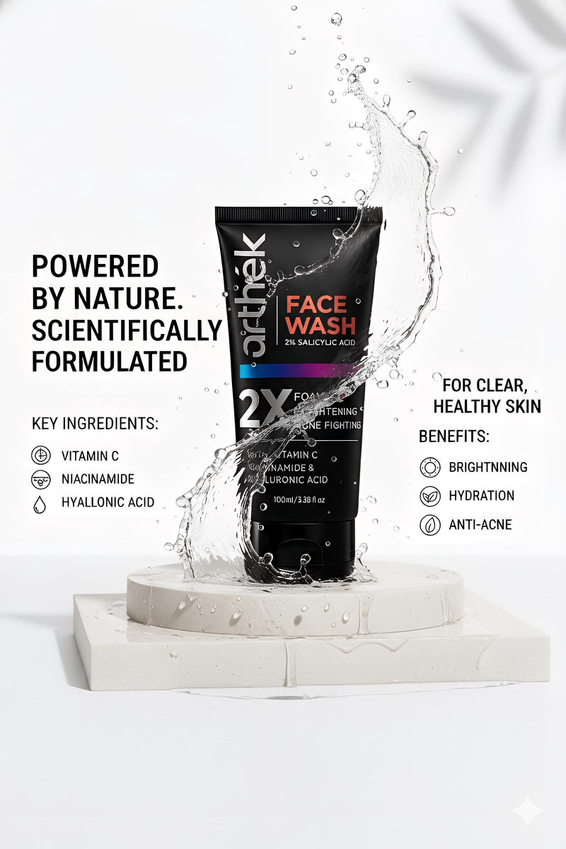 Arthek Care Vitamin C Facewash (2% Salicylic Acid) | Brightening & Acne Control Face Wash