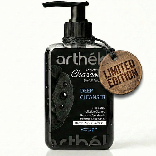 Arthék Activated Charcoal Face Wash for Deep Detox & Pollution Cleanup - 250ml