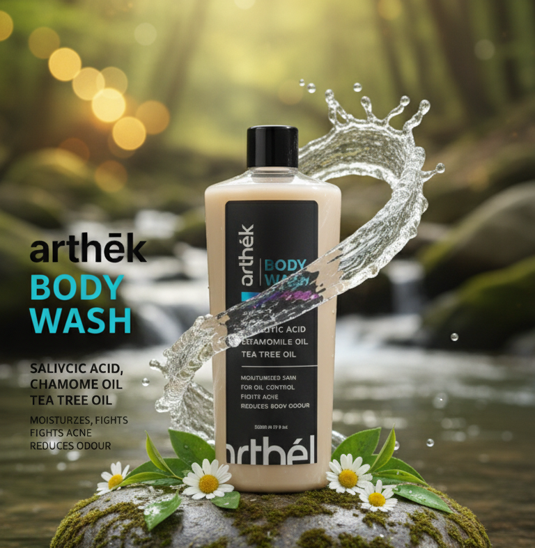 Arthék Body Wash With Salicylic Acid, Chamomile Oil & Tea Tree Oil | Anti-Acne | Oil Control | Odour Control | 200 ml